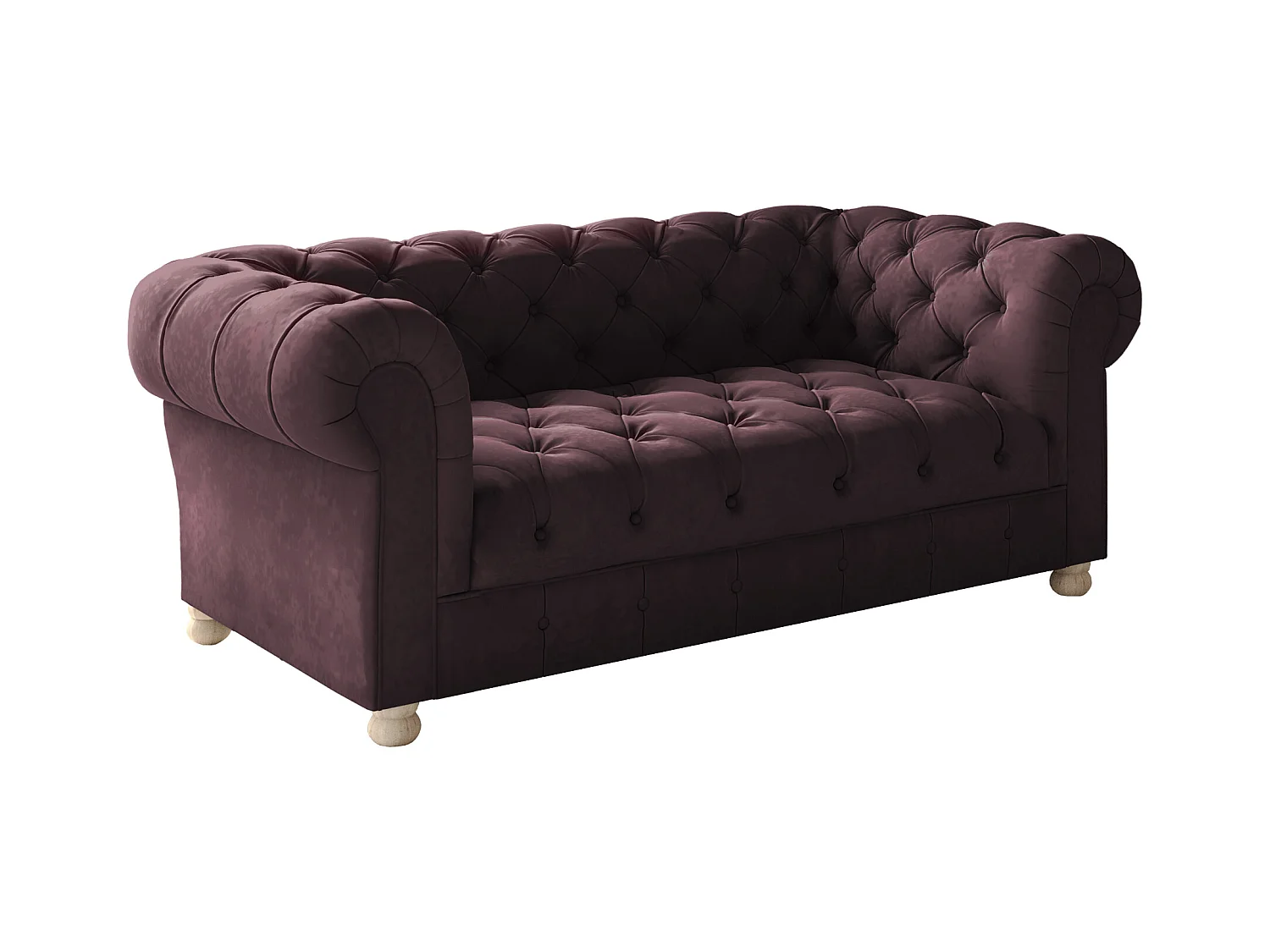 CHESTERFIELD tweezitsbank, Whisper-stof, rode wijn