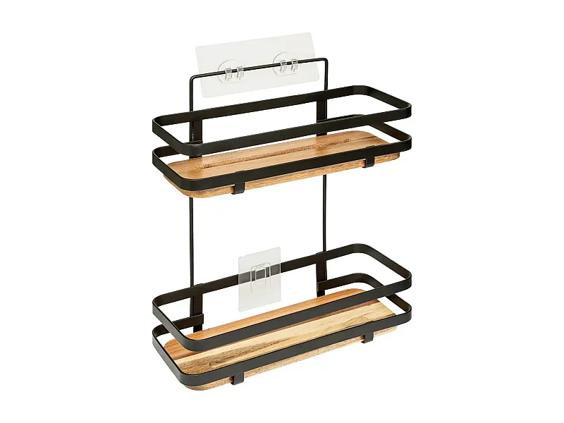 Serviteur de Douche en Bois "Blackacia" 30cm Noir