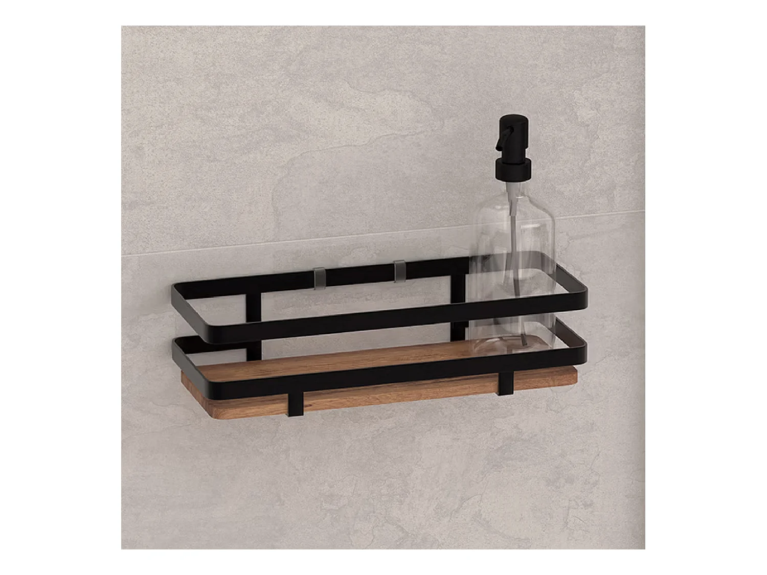 Étagère de Douche en Bois "Blackacia" 25cm Noir