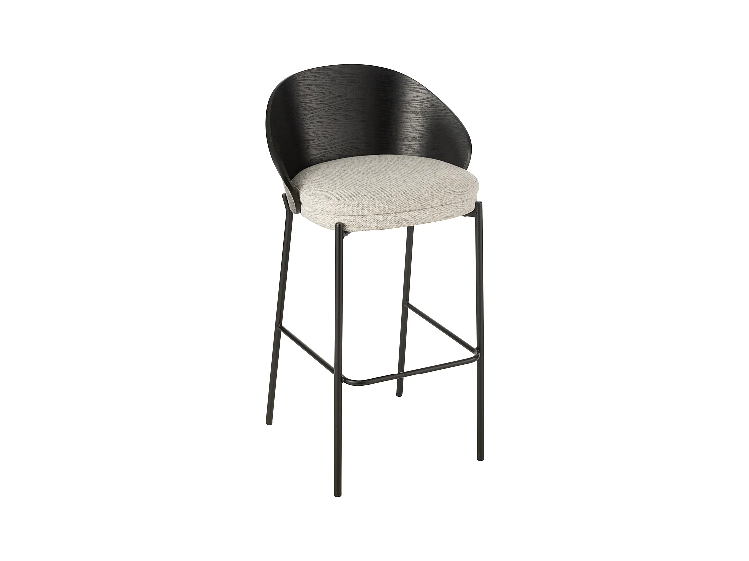 Chaise de Bar Design "Lone" 97cm Noir & Gris