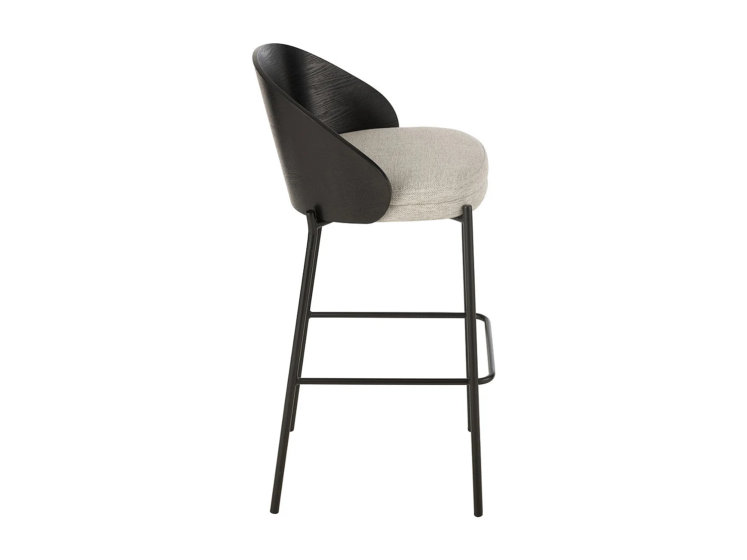 Chaise de Bar Design "Lone" 97cm Noir & Gris