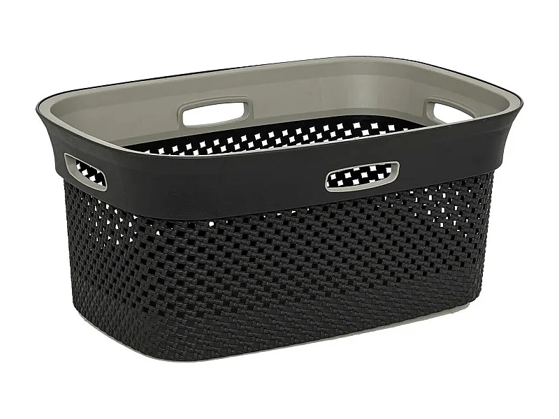 Corbeille à Linge Ajouré "Purl" 45L Gris