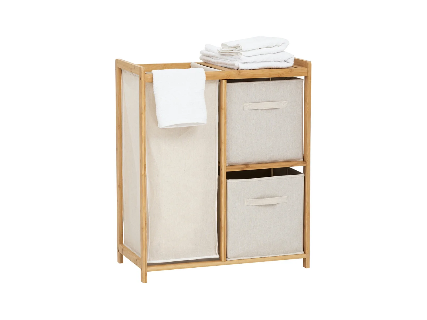 Meuble à Linge 3 Paniers "Tidy" 78cm Naturel