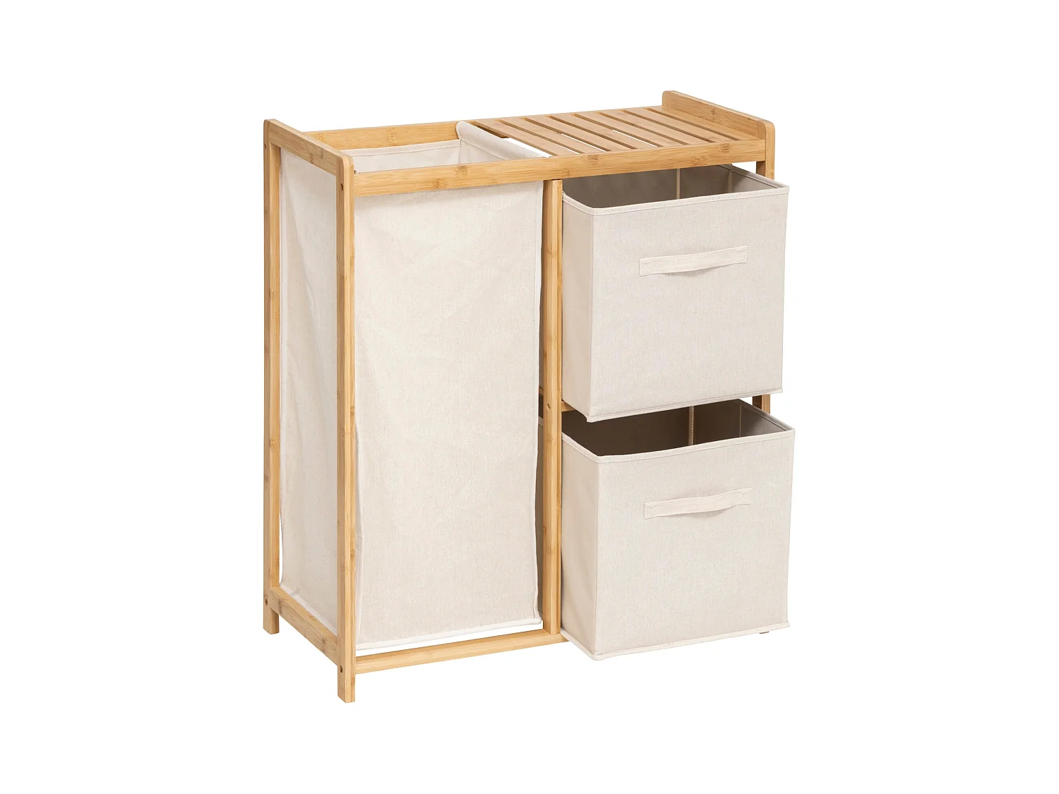 Meuble à Linge 3 Paniers "Tidy" 78cm Naturel