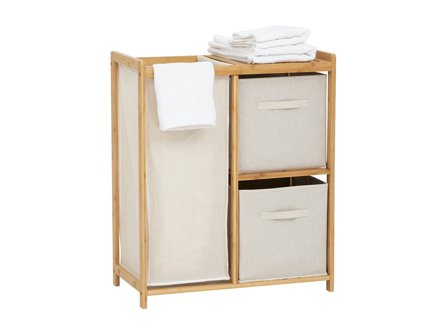 Meuble à Linge 3 Paniers "Tidy" 78cm Naturel