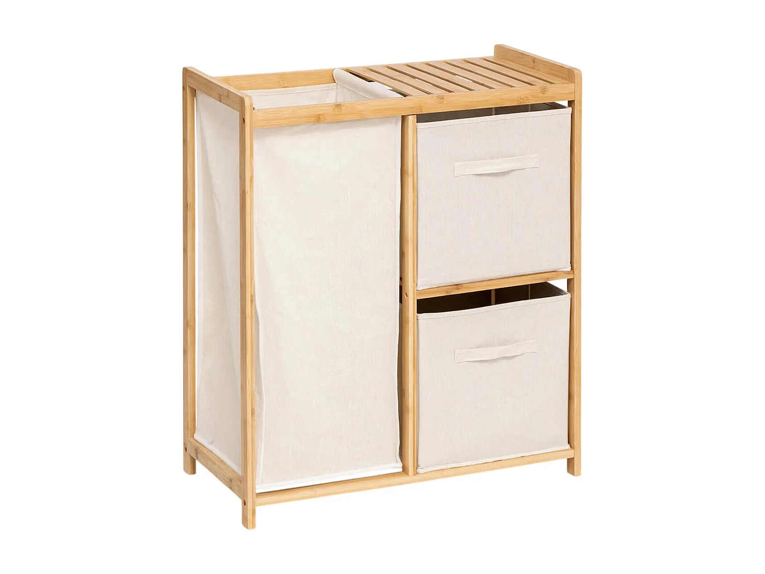 Meuble à Linge 3 Paniers "Tidy" 78cm Naturel