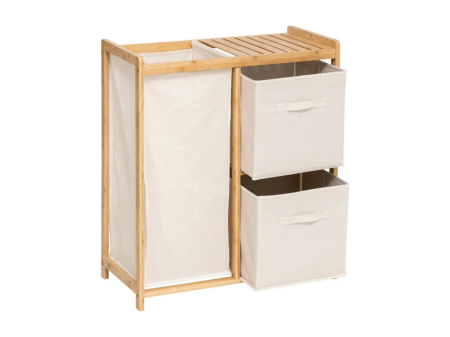 Meuble à Linge 3 Paniers "Tidy" 78cm Naturel