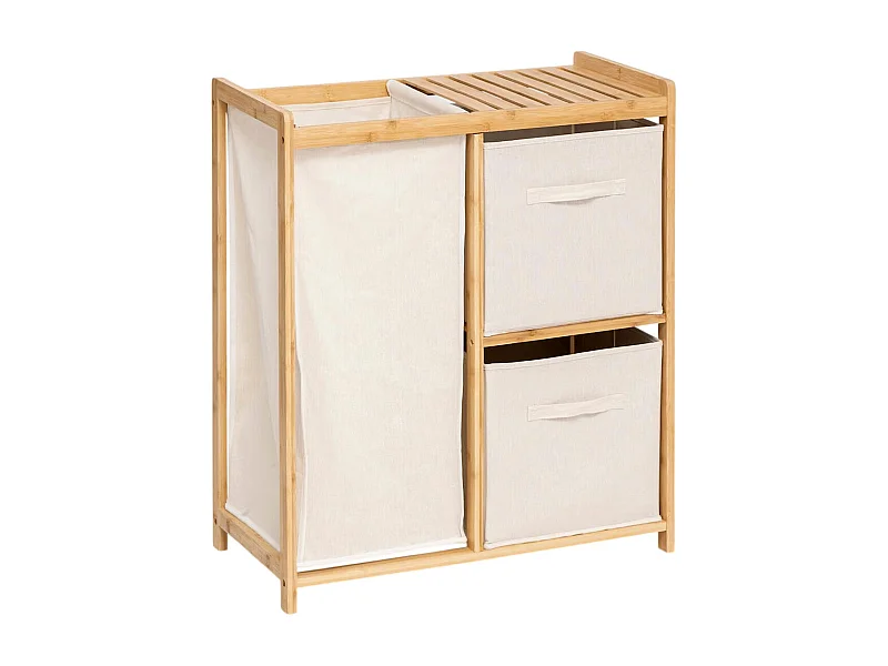 Meuble à Linge 3 Paniers "Tidy" 78cm Naturel