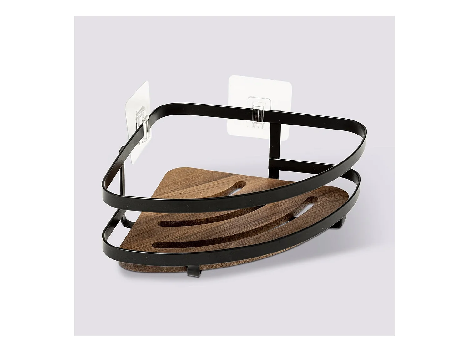 Étagère d'Angle de Douche en Bois "Blackacia" 25cm Noir