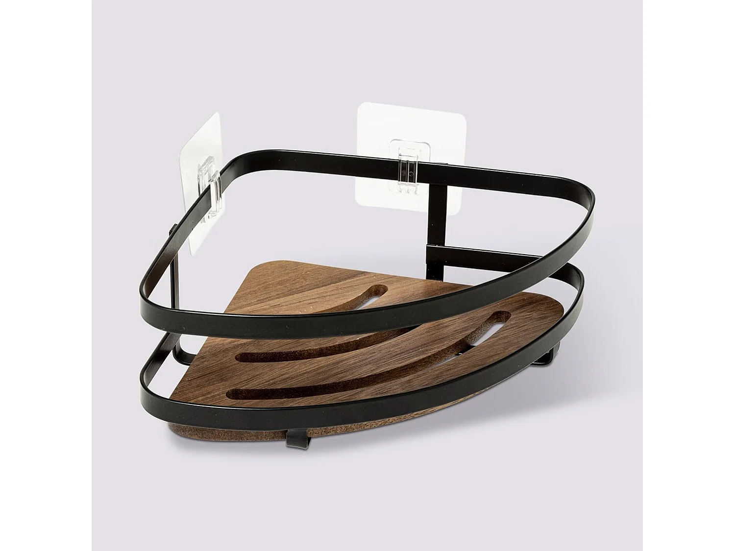 Étagère d'Angle de Douche en Bois "Blackacia" 25cm Noir