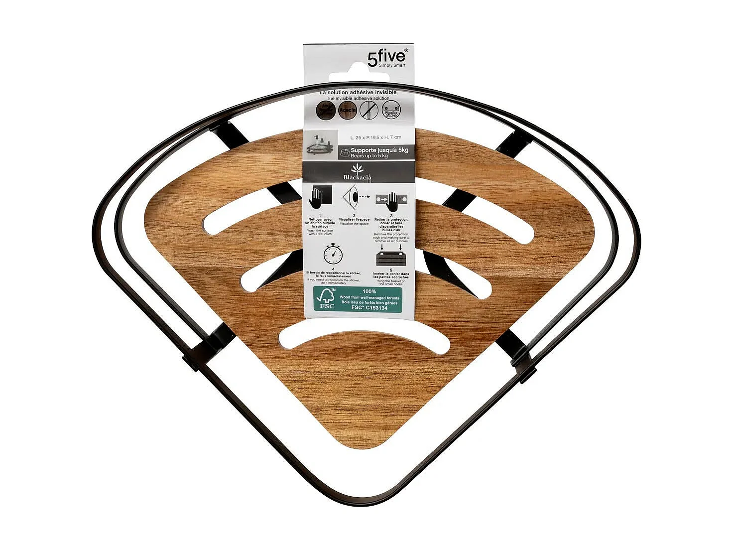 Estantería de ducha esquinera sin perforación de madera