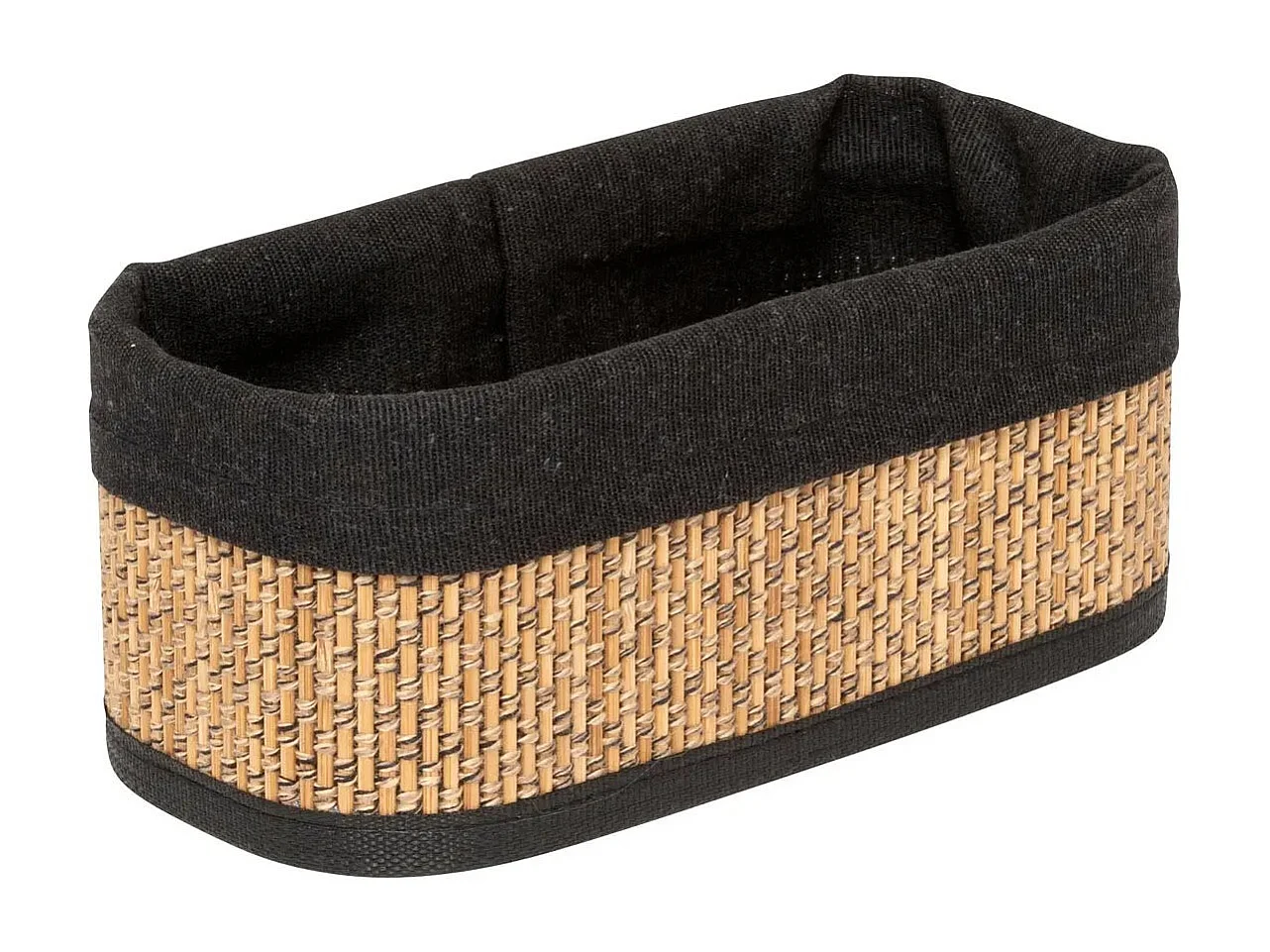 Juego de 3 cestas de bambú y tela negra