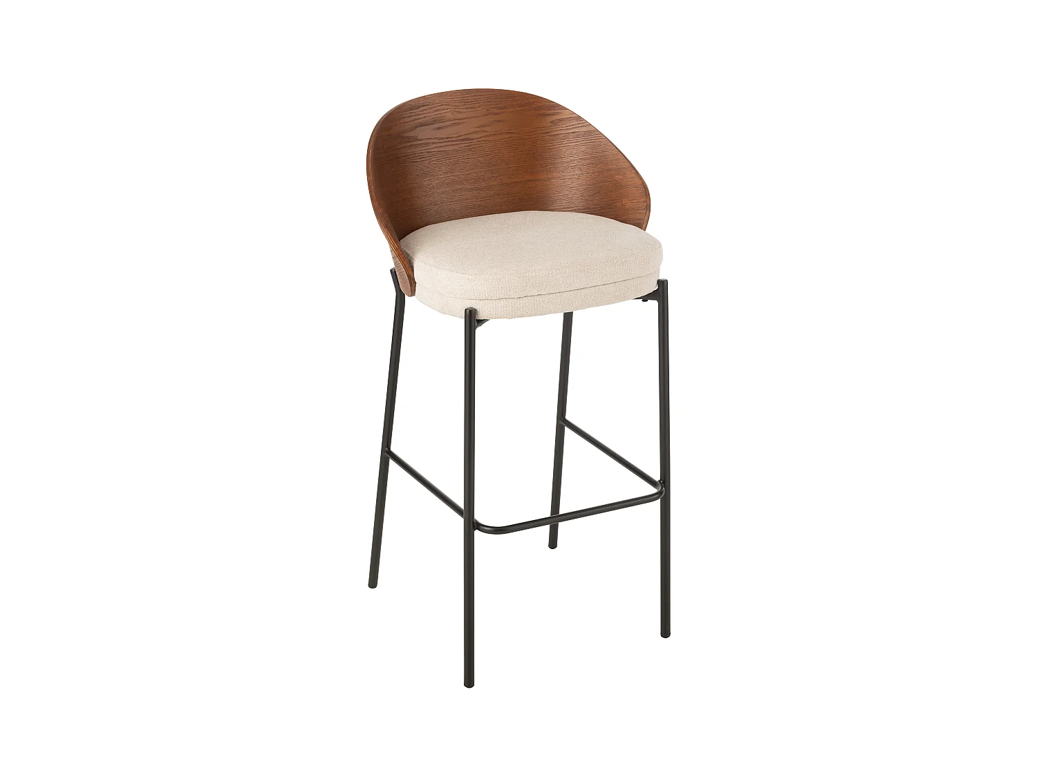Chaise de Bar Design "Lone" 97cm Marron & Beige