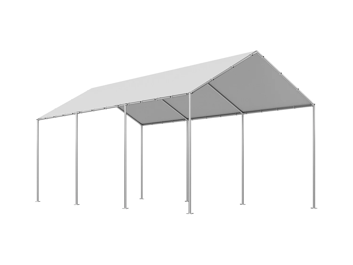 Toile de Rechange SucceBuy de Carport, 6 x 3 m, Bâche Toit Abri Voiture, Couverture Supérieure de Tente Garage Portable, Résistante UV Imperméable, Gris
