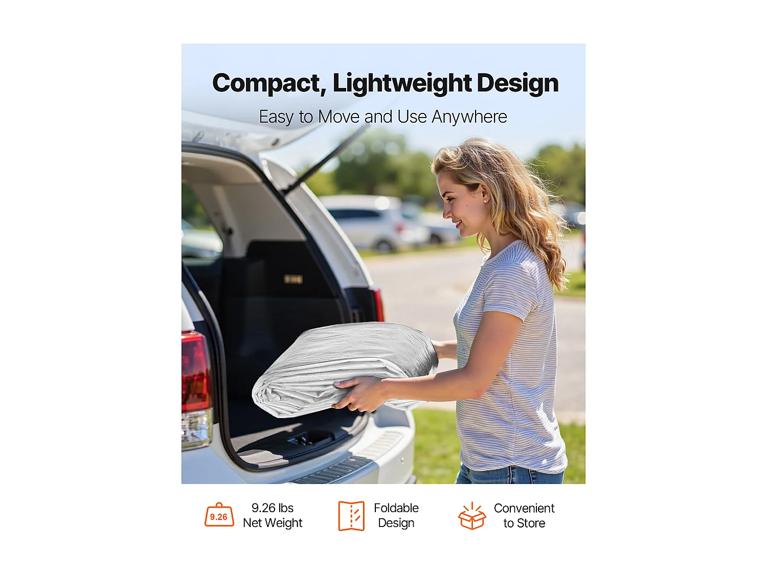 Vervangzeil SucceBuy voor Carport, 6 x 3 m, Zeil Dak Auto-onderkomen, Bovenste Afdekking Draagbare Garagetent, UV-Bestendig Waterdicht, Grijs