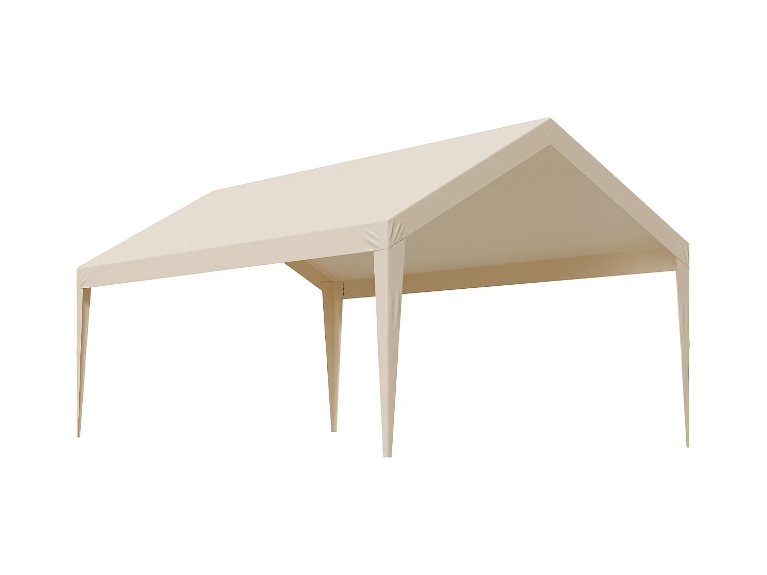 Toile de Rechange Carport SucceBuy, 6,09x3,65 m, Bâche Toit Abri Voiture, Couverture Supérieure Tente Garage Portable, Résistante UV Imperméable, Beige