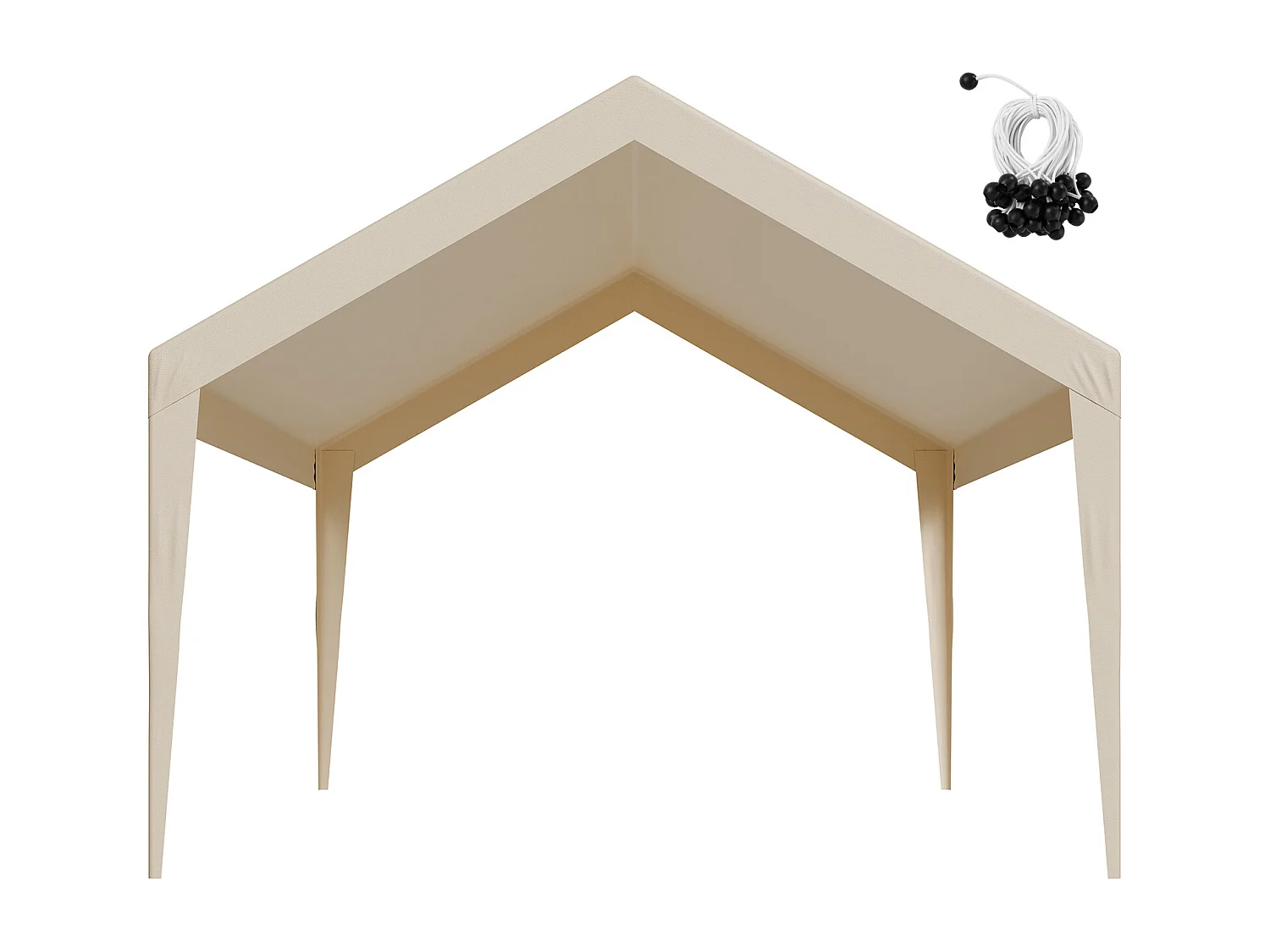 Toile de Rechange Carport SucceBuy, 6,09x3,65 m, Bâche Toit Abri Voiture, Couverture Supérieure Tente Garage Portable, Résistante UV Imperméable, Beige