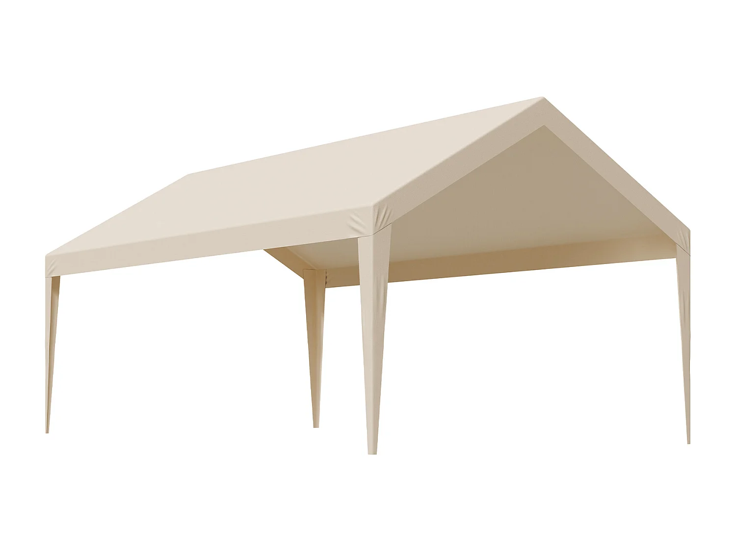 Toile de Rechange Carport SucceBuy, 6,09x3,65 m, Bâche Toit Abri Voiture, Couverture Supérieure Tente Garage Portable, Résistante UV Imperméable, Beige