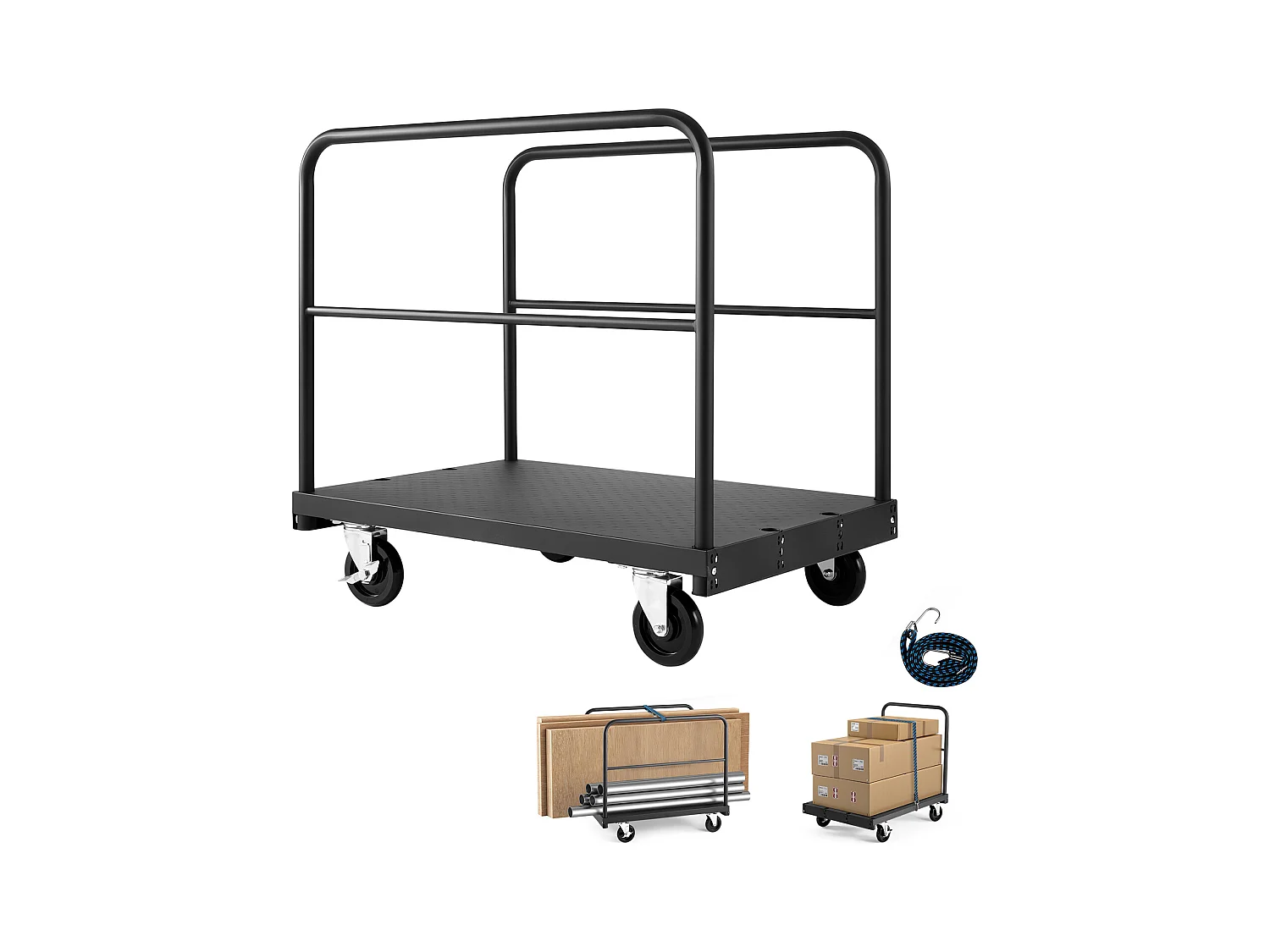 Chariot Porte-Plaques SucceBuy de Plâtre, Charge 816,5 kg, Chariot Porte-Panneaux de Cloisons Sèches Plateforme 91.4 x 61 cm, pour Transport, Usine