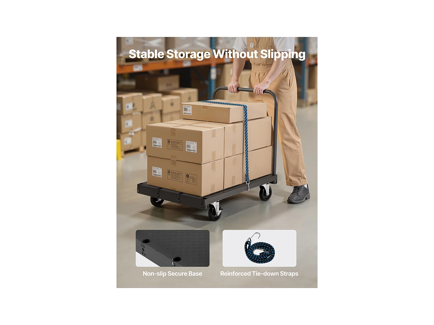 Chariot Porte-Plaques SucceBuy de Plâtre, Charge 816,5 kg, Chariot Porte-Panneaux de Cloisons Sèches Plateforme 91.4 x 61 cm, pour Transport, Usine