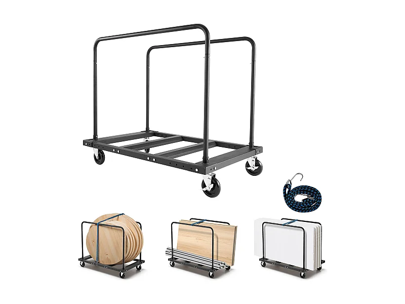 Wagen für Platten SucceBuy aus Gips, Belastung 816,5 kg, Wagen für Trockenbauplatten, mit Schwenkrädern, für Transport, Schwarz