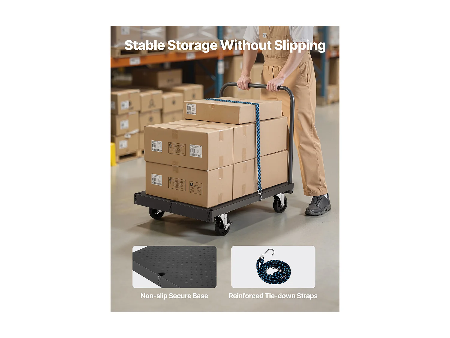 Chariot Porte-Plaques SucceBuy de Plâtre, Charge 816,5 kg, Chariot Porte-Panneaux de Cloisons Sèches à Plateforme 91.4 x 61 cm, pour Transport, Noir