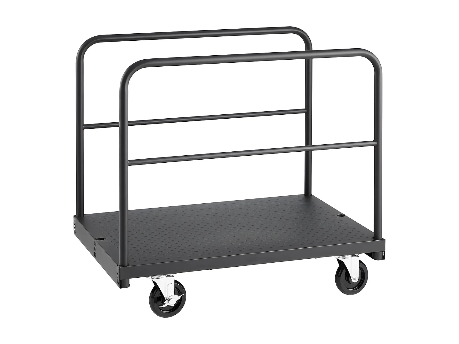 Chariot Porte-Plaques SucceBuy de Plâtre, Charge 816,5 kg, Chariot Porte-Panneaux de Cloisons Sèches à Plateforme 91.4 x 61 cm, pour Transport, Noir