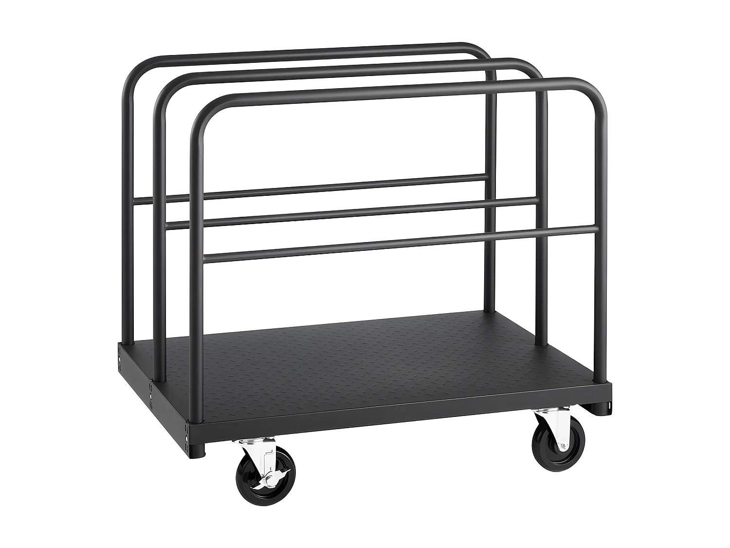 Chariot Porte-Plaques SucceBuy de Plâtre, Charge 816,5 kg, Chariot Porte-Panneaux de Cloisons Sèches à Plateforme 91.4 x 61 cm, pour Transport, Noir