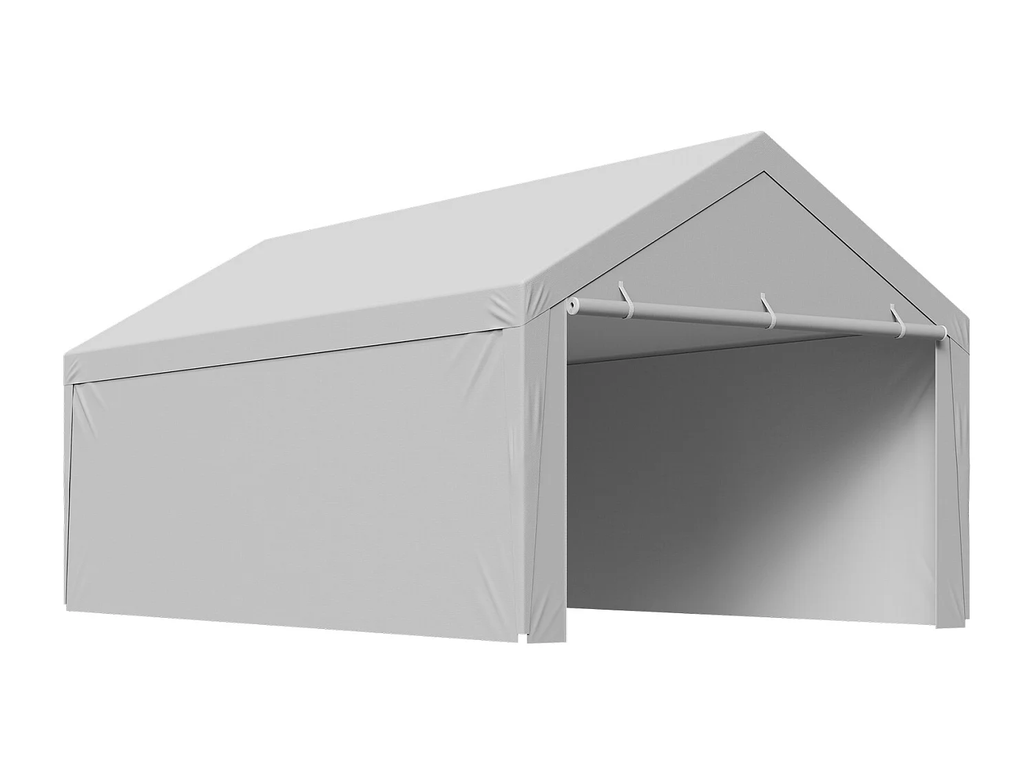 Lona de Reemplazo Cobertizo SucceBuy, 6 x 4 m, Lona Techo Cochera, Cubierta Carpa Garaje Portátil, Resistente UV Impermeable, con Paneles Laterales, Gris