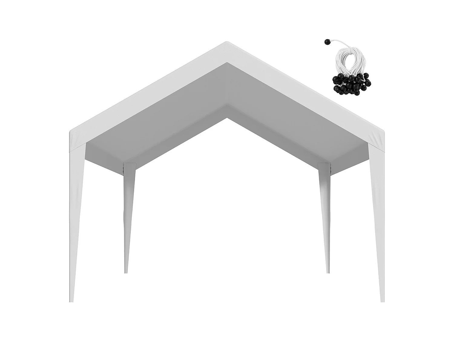 Toile de Rechange Carport SucceBuy, 6,09x3,65 m, Bâche Toit Abri Voiture, Couverture Supérieure Tente Garage Portable, Résistante UV Imperméable, Blanc