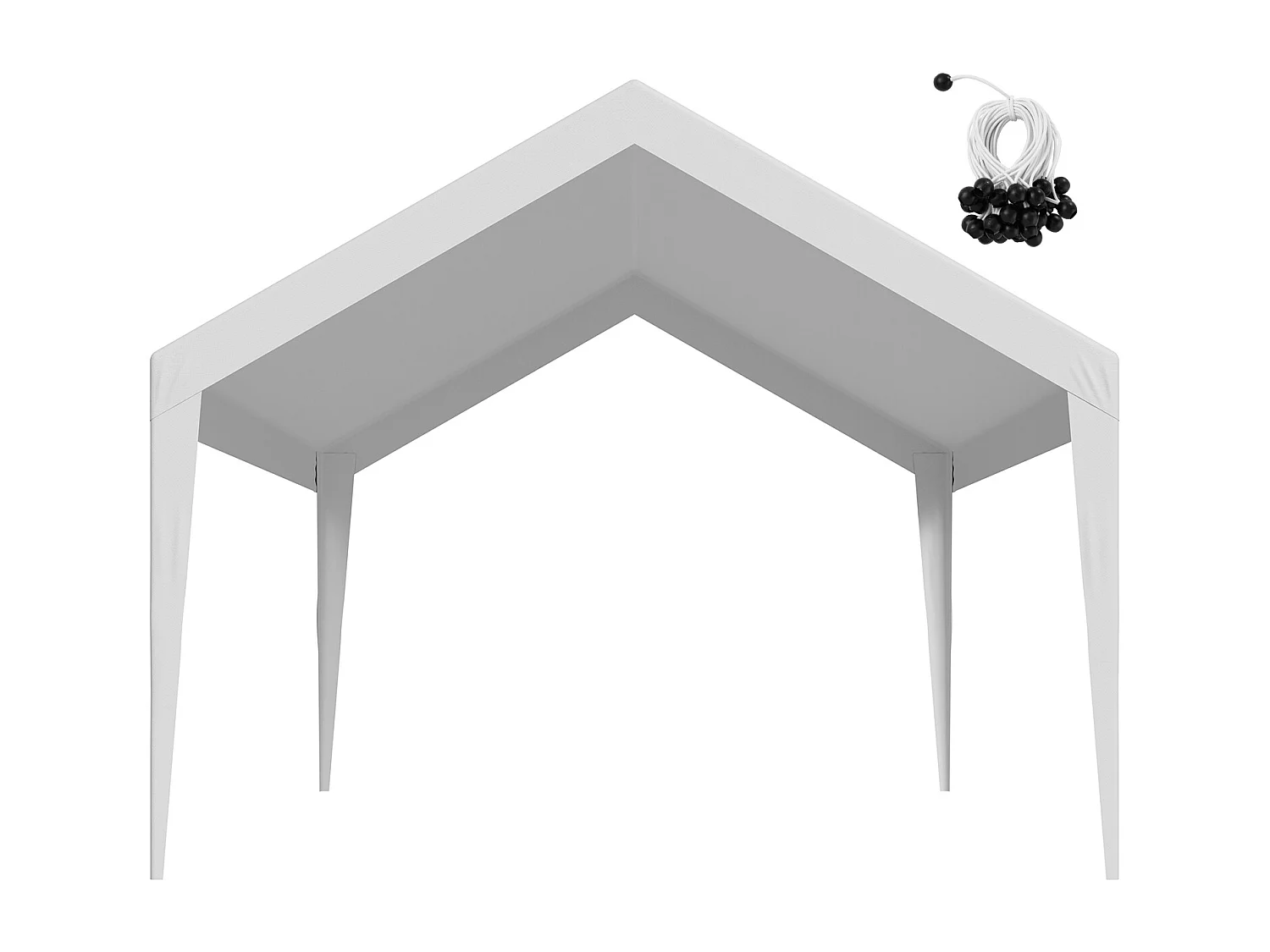 Toile de Rechange Carport SucceBuy, 6,09x3,65 m, Bâche Toit Abri Voiture, Couverture Supérieure Tente Garage Portable, Résistante UV Imperméable, Blanc