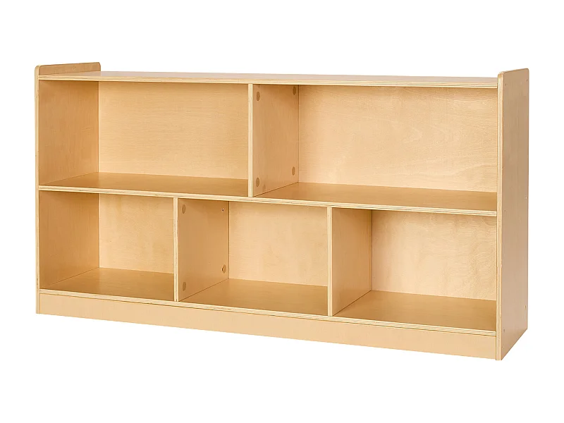 Organisateur de Jouets SucceBuy, 114cm, Bibliothèque pour Enfants à 2 Niveaux, Meuble de Rangement à 5 Compartiments, Mobilier de Garderie pour Chambre