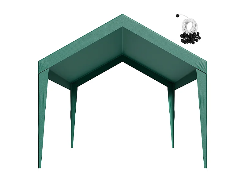 Lona de Substituição Carport SucceBuy, 6 x 3 m, Lona Teto Abrigo para Carro, Cobertura Superior Tenda de Garagem Portátil, Resistente UV Impermeável, Verde Escuro