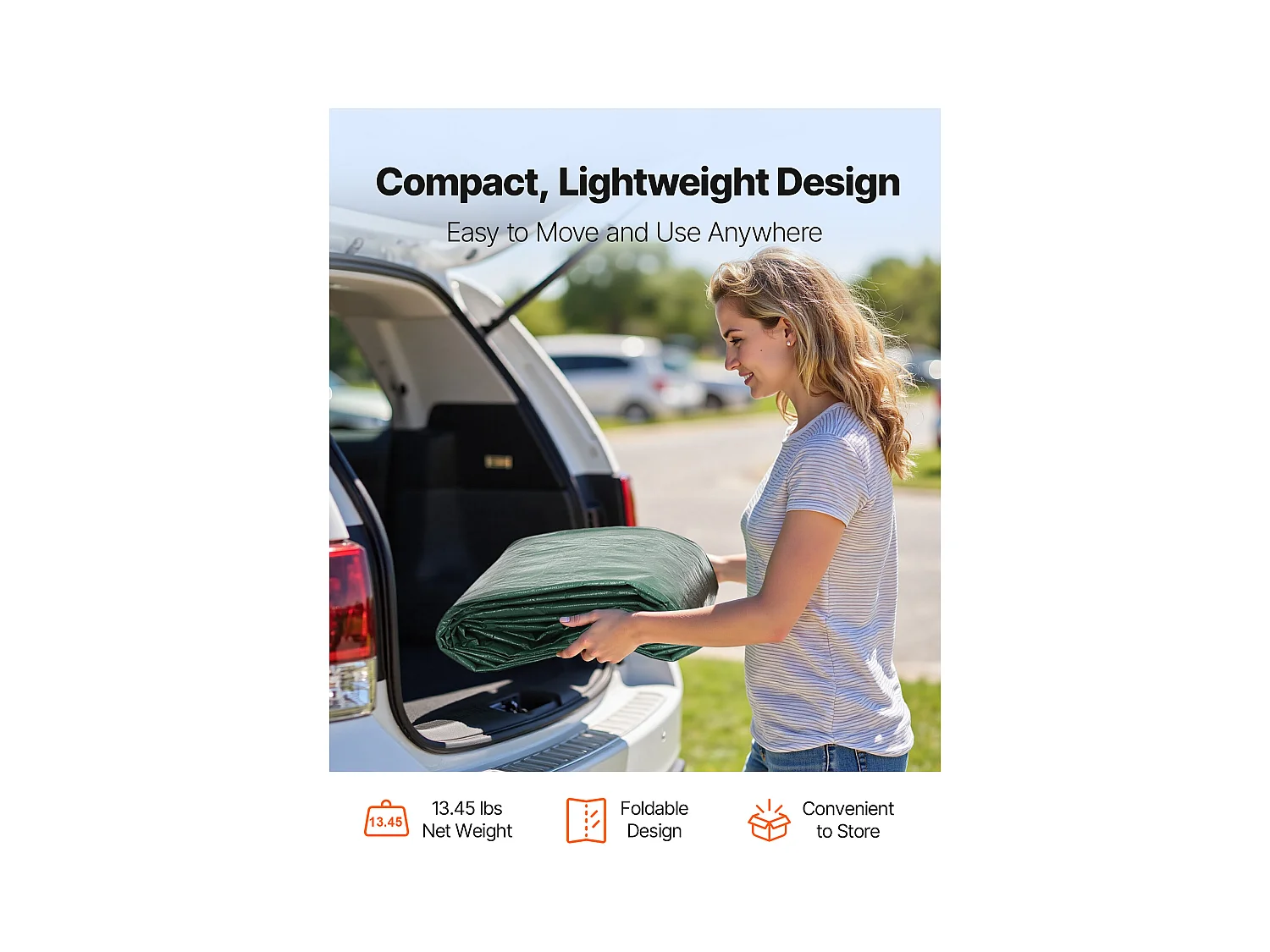 Toile de Rechange Carport SucceBuy, 6 x 3 m, Bâche Toit Abri Voiture, Couverture Supérieure Tente Garage Portable, Résistante UV Imperméable, Vert Foncé