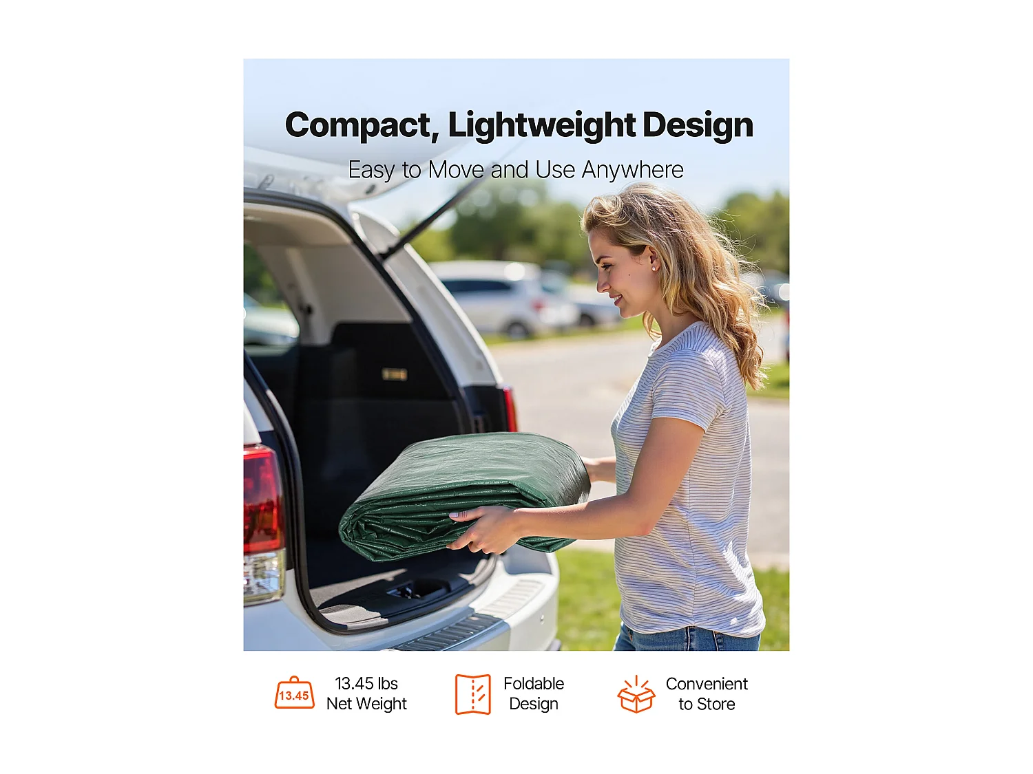 Toile de Rechange Carport SucceBuy, 6 x 3 m, Bâche Toit Abri Voiture, Couverture Supérieure Tente Garage Portable, Résistante UV Imperméable, Vert Foncé