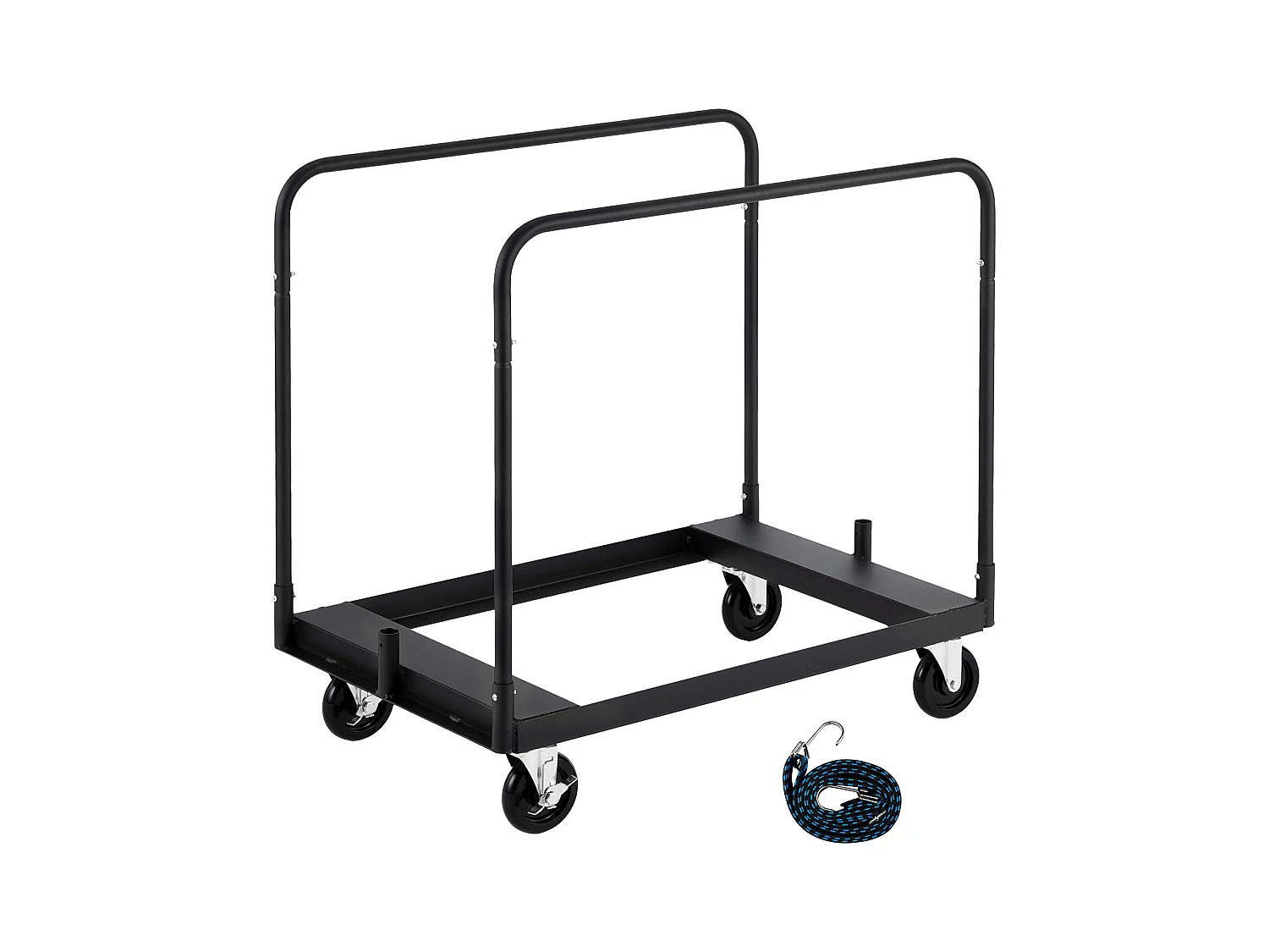 Wagen für Platten SucceBuy aus Gips, Belastung 816,5 kg, Wagen für Trockenbauplatten, mit Schwenkrädern, Zurrgurt, Schwarz