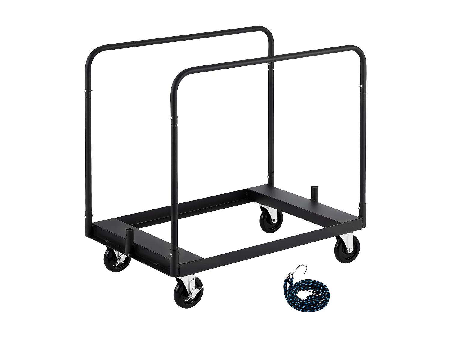 Chariot Porte-Plaques SucceBuy de Plâtre, Charge 816,5 kg, Chariot Porte-Panneaux de Cloisons Sèches, avec Roulettes Pivotantes, Sangle d'Arrimage, Noir