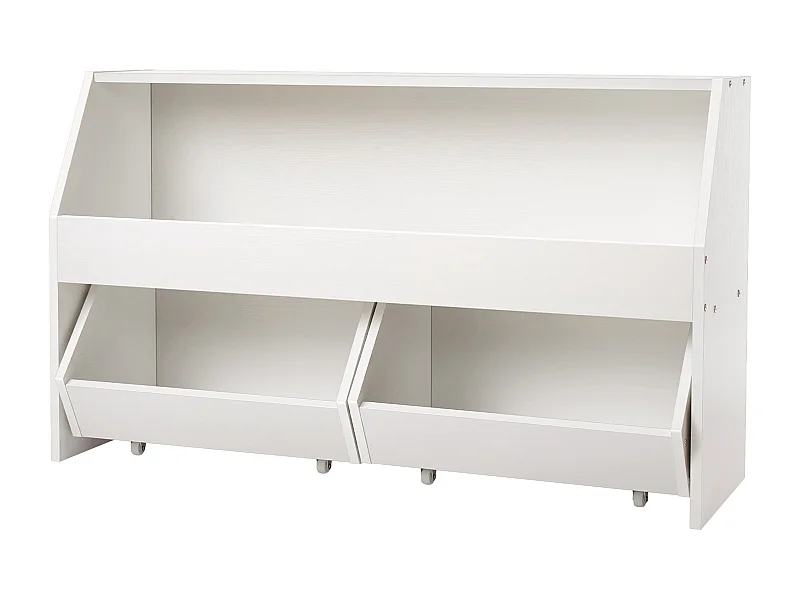 Spielzeugorganizer SucceBuy aus Holz, Bücherregal für Kinder mit Aufbewahrung, Aufbewahrungsmöbel für Spielzeug mit 2 Mobilen Schubladen, für Zimmer