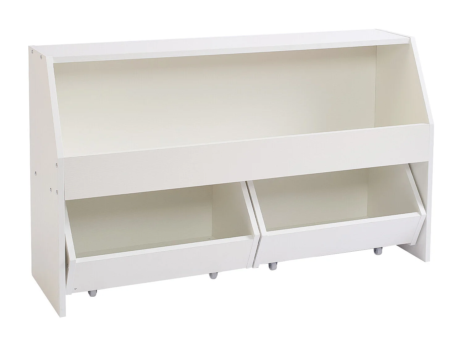 Organizzatore di Giocattoli SucceBuy in Legno, Libreria per Bambini con Archivazione, Mobile di Archivazione per Giocattoli con 2 Cassetti Mobili, per Camera