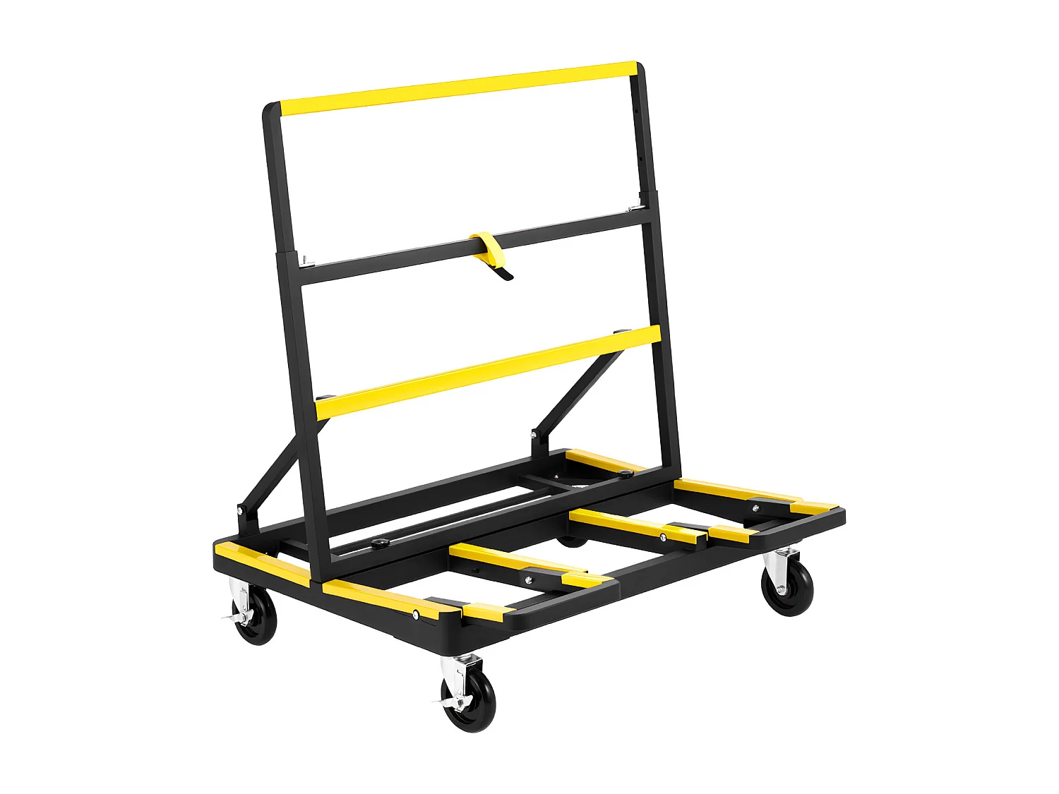 Carrinho para Placas SucceBuy de Gesso, Carga 816,5 kg, Carrinho para Painéis de Drywall, com Rodas Giratórias, para Transporte, Preto