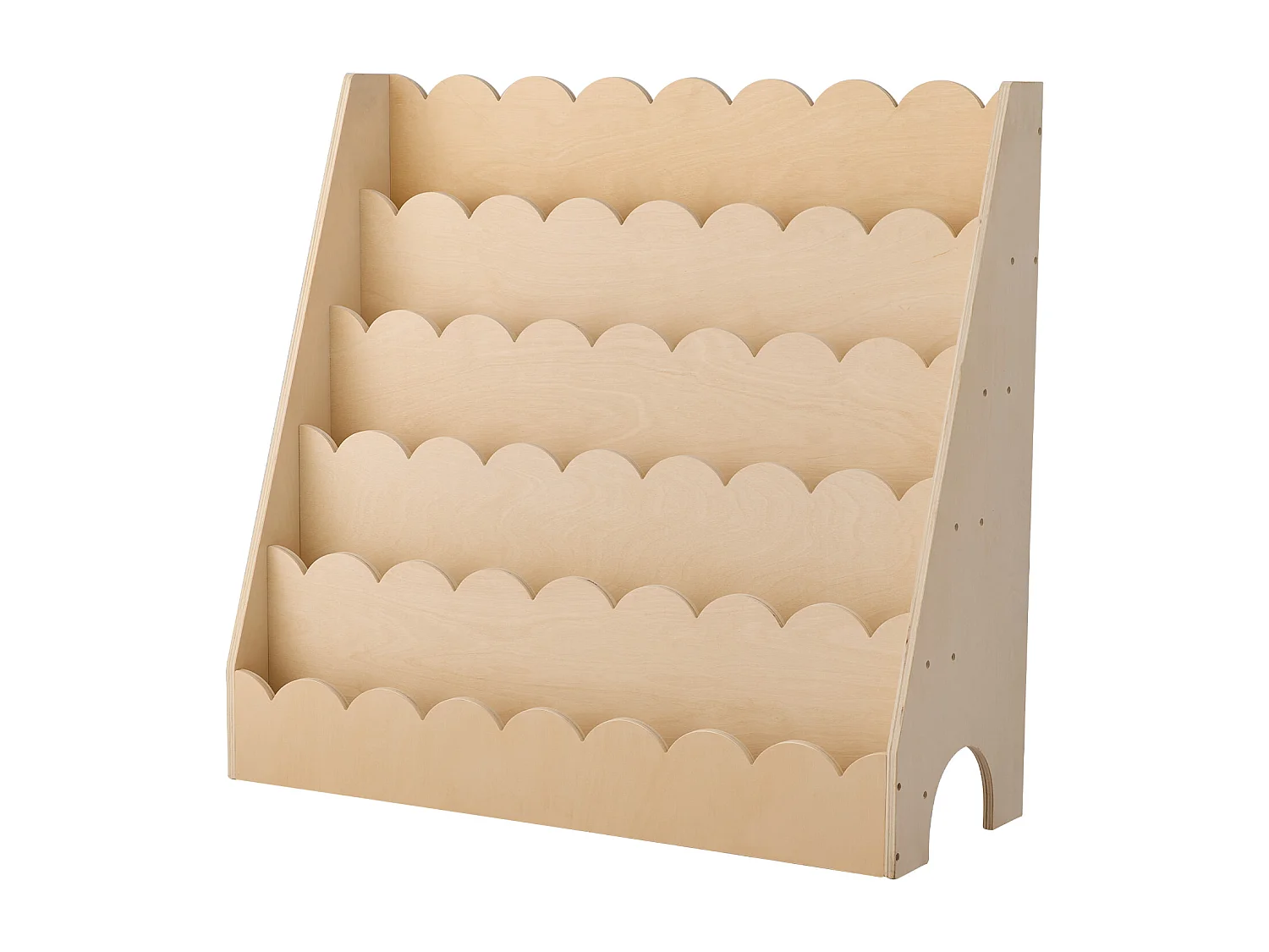 Estantería para Libros SucceBuy para Niños Pequeños Orientada hacia Adelante, Biblioteca Festoneada para Niños a 5 Niveles con 2 Ganchos para Colgar Mochilas