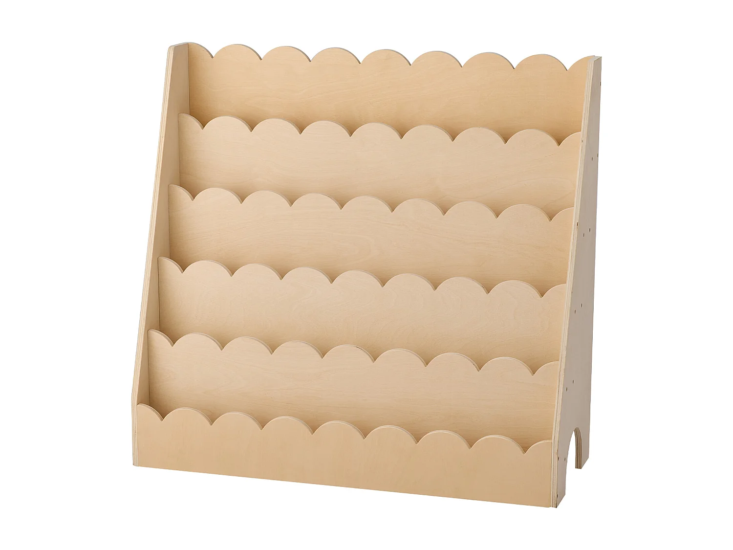 Estantería para Libros SucceBuy para Niños Pequeños Orientada hacia Adelante, Biblioteca Festoneada para Niños a 5 Niveles con 2 Ganchos para Colgar Mochilas