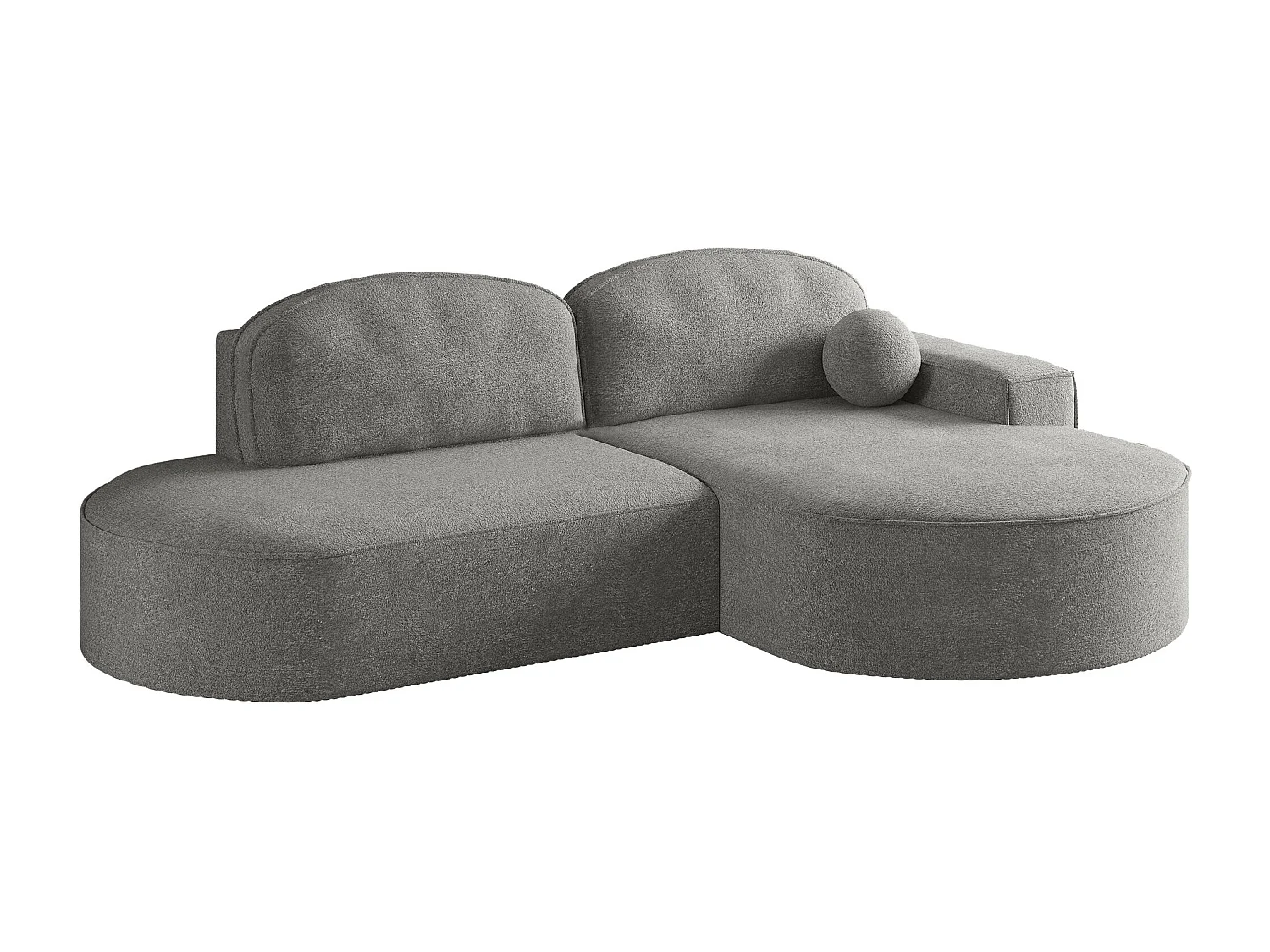 Hoekbank met slaapfunctie en bedstee Modena Rond stof Arena Grijs Rechts