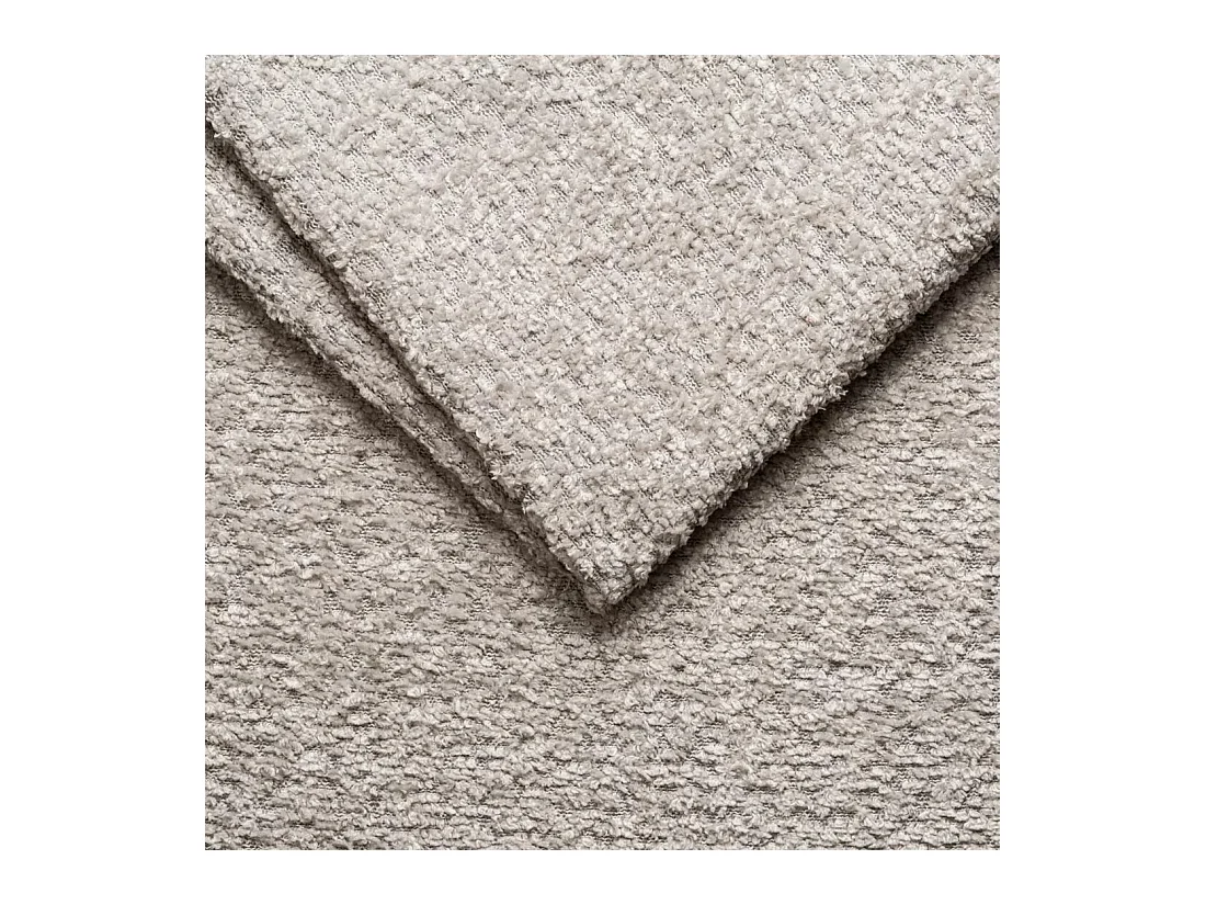 Canapé d'angle avec fonction couchage et coffre de lit Modena Round tissu Arena Gris Clair Gauche