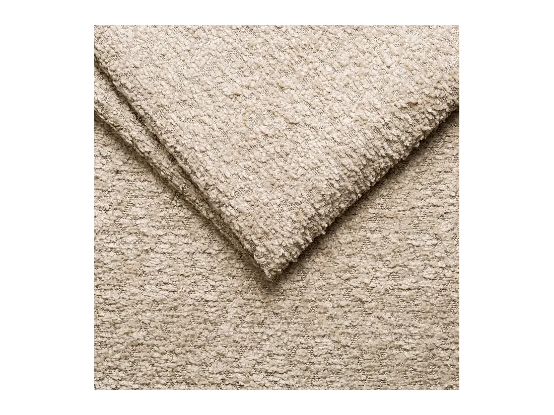 Canapé d'angle avec fonction couchage et coffre de lit Modena Round tissu Arena Beige Droite