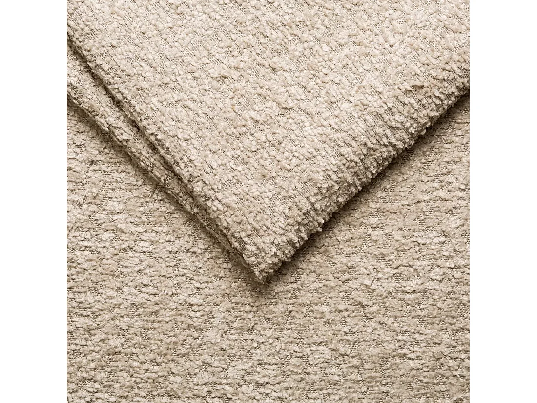 Canapé d'angle avec fonction couchage et coffre de lit Modena Round tissu Arena Beige Droite