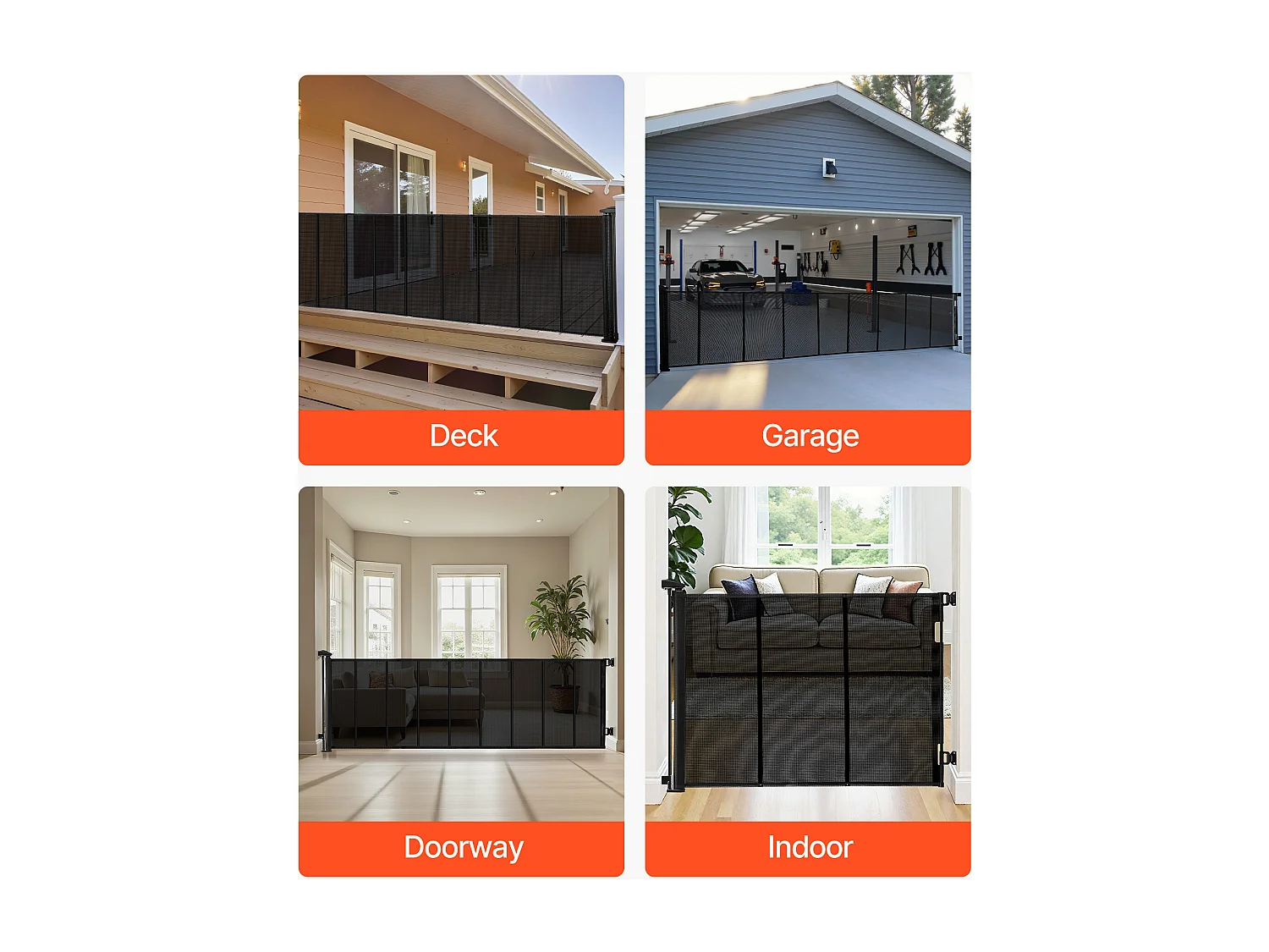 Sicherheitsbarriere SucceBuy Erweiterbar, Zaun aus Mesh Bis zu 415 cm Breit und 99 cm Hoch, Barriere Retraktil mit Verstärkten Bändern