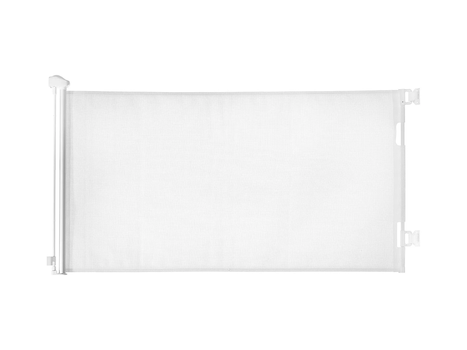 Sicherheitsbarriere SucceBuy Erweiterbar, Zaun aus Mesh 185 cm Breit und 79,5 cm Hoch, Barriere Retraktil für Haustiere, Ideal für Hunde und Katzen