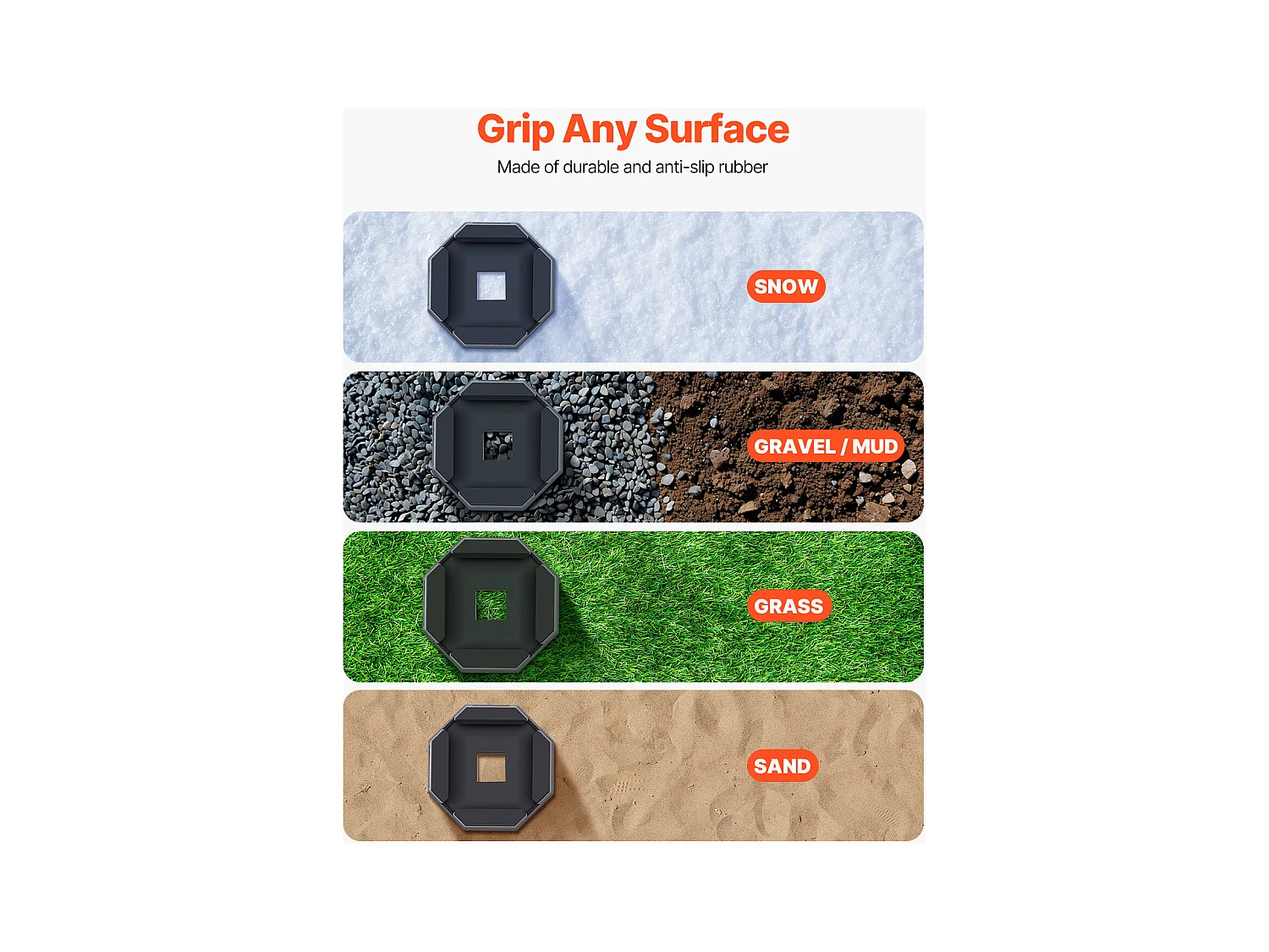 Patin de Nivellement SucceBuy pour Camping-car 4PCs, Patin pour Vérin Stabilisateur de Caravane Charge 2,3 T Chacun, Grande Surface de Stabilisation