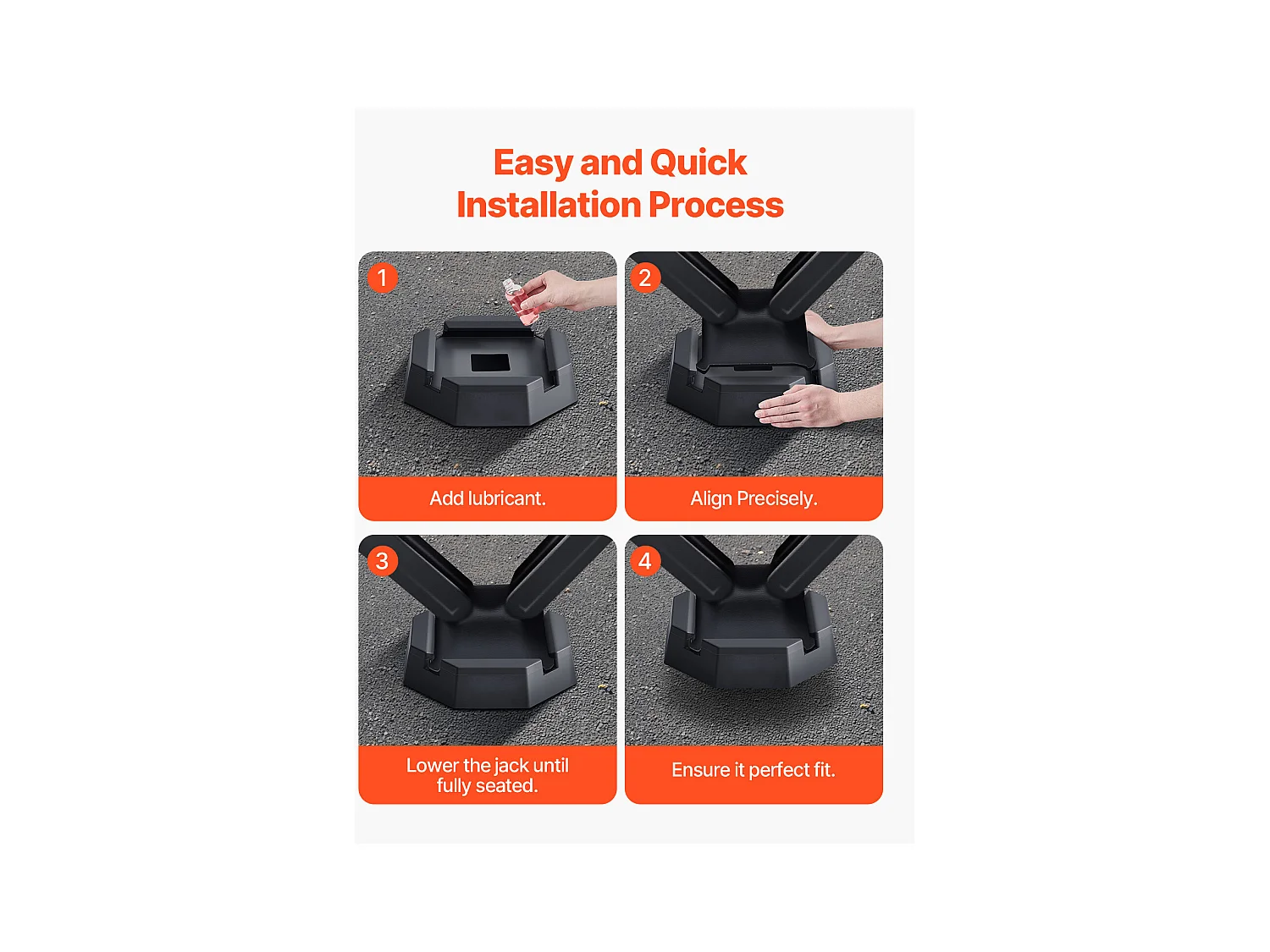 Patin de Nivellement SucceBuy pour Camping-car 4PCs, Patin pour Vérin Stabilisateur de Caravane Charge 2,3 T Chacun, Grande Surface de Stabilisation